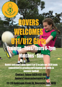 Rovers welcomes U12 girls
