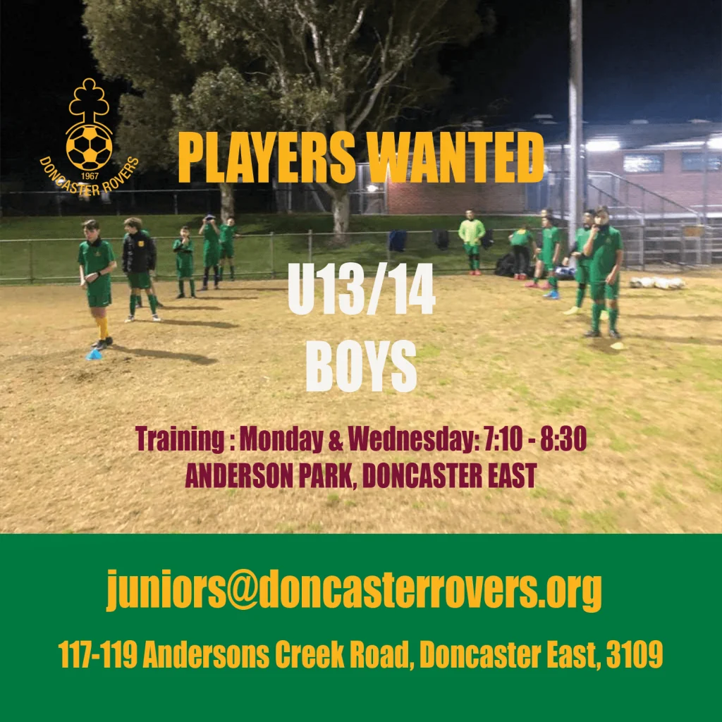 Seeking U13 & U14 boys