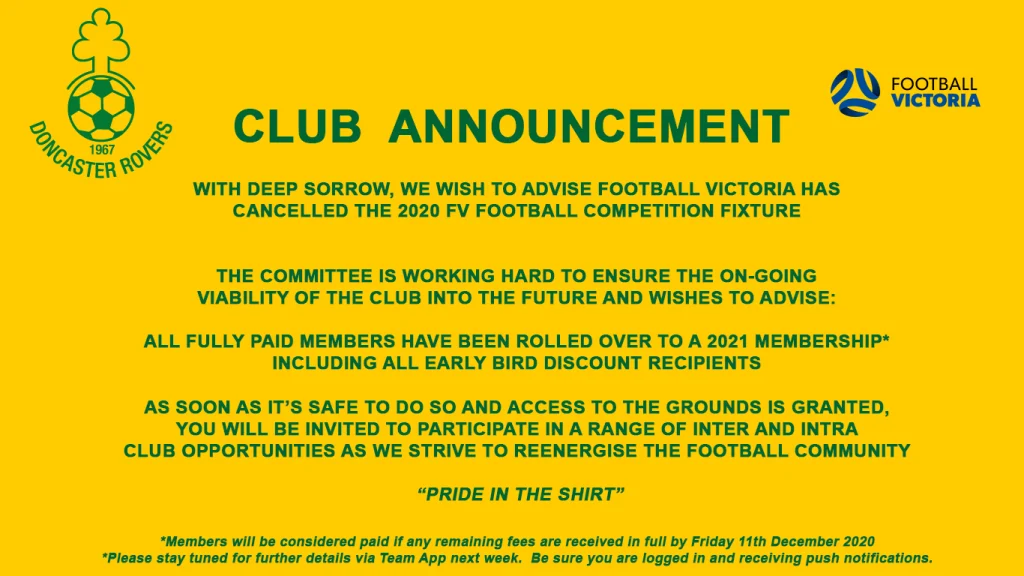 Club Update September 2020