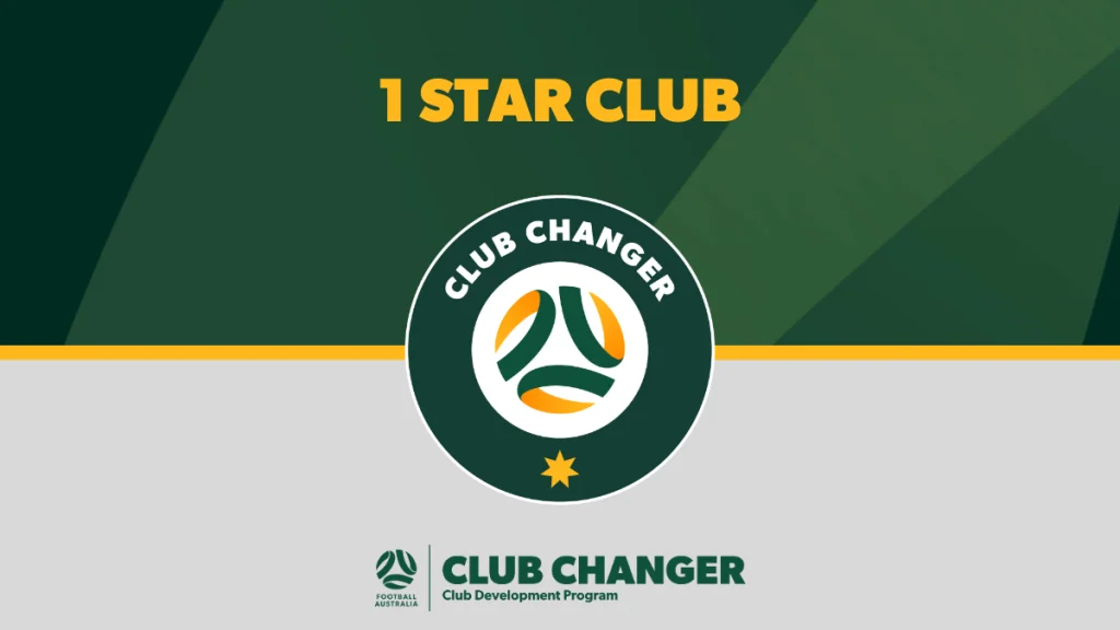 Football Australia Club Changer accreditation badge, awarding Doncaster Rovers one star under the club development program.