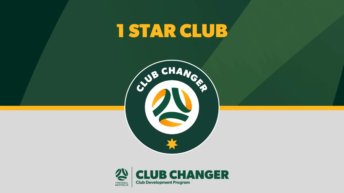 Football Australia Club Changer accreditation badge, awarding Doncaster Rovers one star under the club development program.